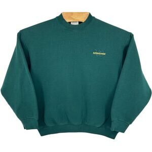 VTG 80s 90s Men's Green Embroidered Wilson Athleticwear Crewneck Sweatshirt Sz L